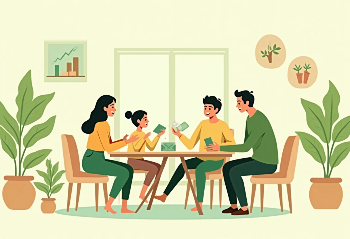 Family reviewing car finance options