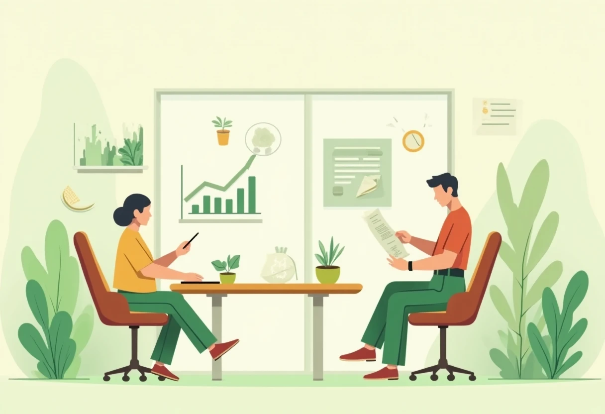 Emprendedor revisando planes